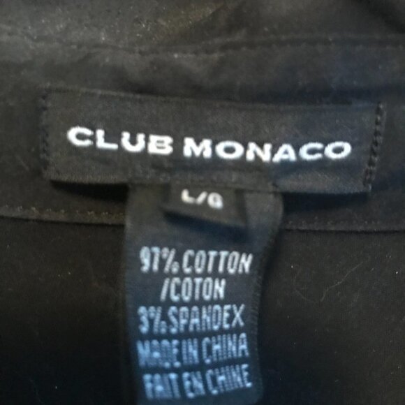 Club Monaco Women’s Shirt Blouse Black Large EUC - Picture 5 of 10